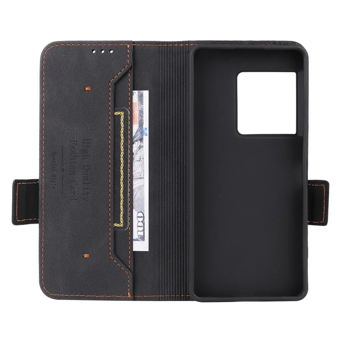 For Sony Xperia 1 VIII Case Leather Wallet Flip Phone Cover with Hardware Decor - Black - 3