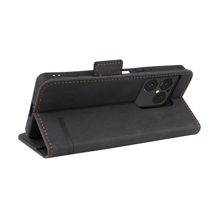 For Sony Xperia 1 VIII Case Leather Wallet Flip Phone Cover with Hardware Decor - Black - 4