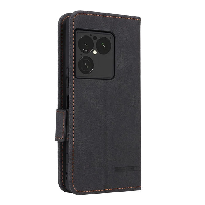 For Sony Xperia 1 VIII Case Leather Wallet Flip Phone Cover with Hardware Decor - Black - 6