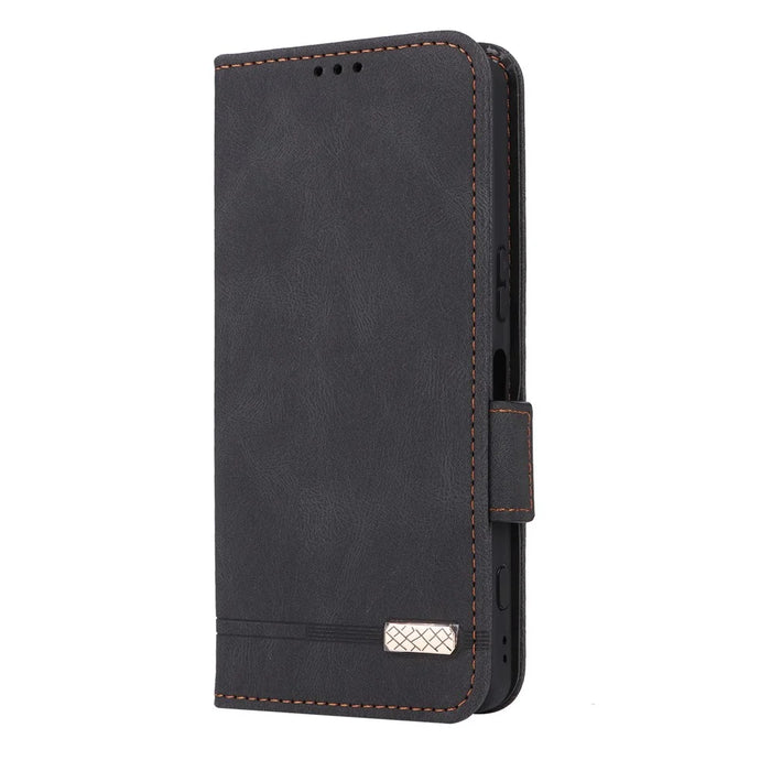 For Sony Xperia 1 VIII Case Leather Wallet Flip Phone Cover with Hardware Decor - Black - 7