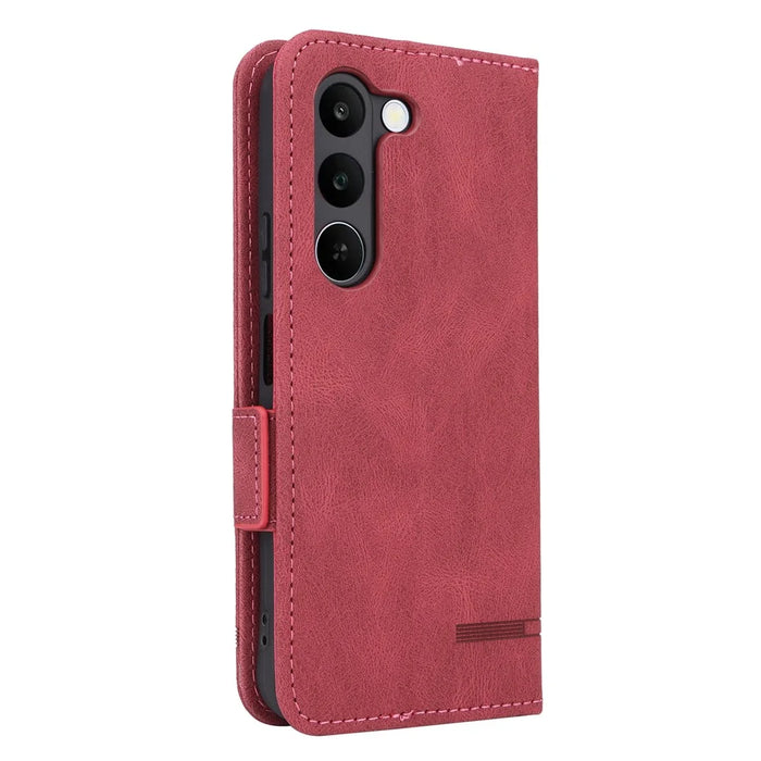 For Realme C100 5G / C83 5G Case Leather Wallet Flip Phone Cover with Hardware Decor - Rose - 6