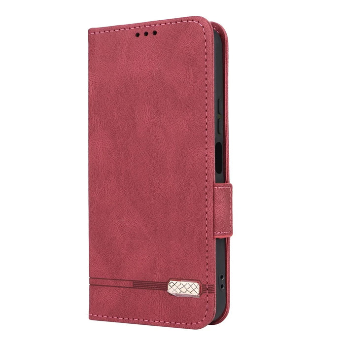 For Realme C100 5G / C83 5G Case Leather Wallet Flip Phone Cover with Hardware Decor - Rose - 7
