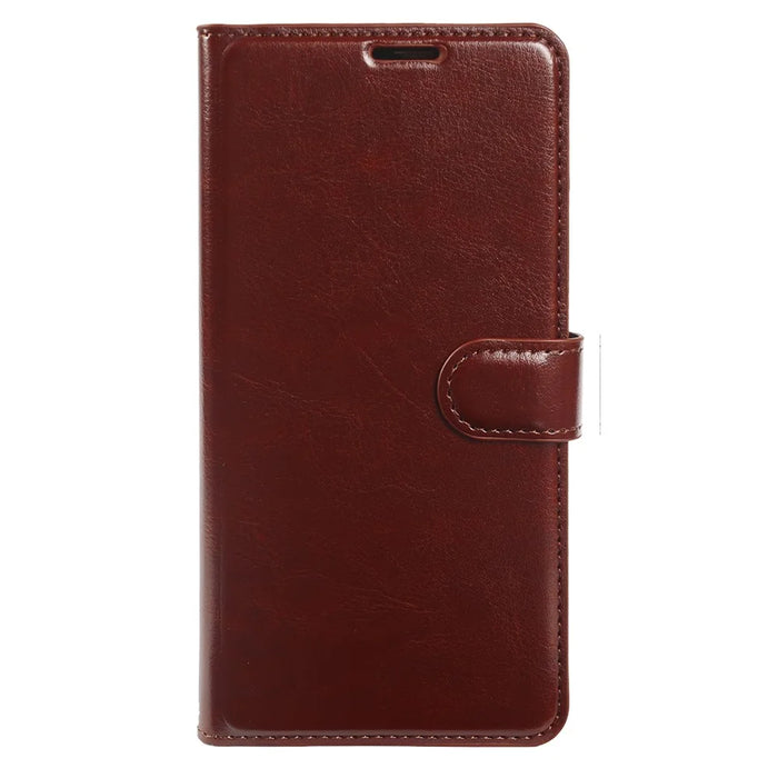 For iPhone 14 Pro Max Wallet Case Crazy Horse Texture Leather Flip Phone Cover with Magnetic Closure - Brown - 6