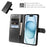 For iPhone 15 Wallet Case Crazy Horse Texture Leather Flip Phone Cover with Magnetic Closure - Black - 3