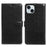 For iPhone 15 Wallet Case Crazy Horse Texture Leather Flip Phone Cover with Magnetic Closure - Black - 5
