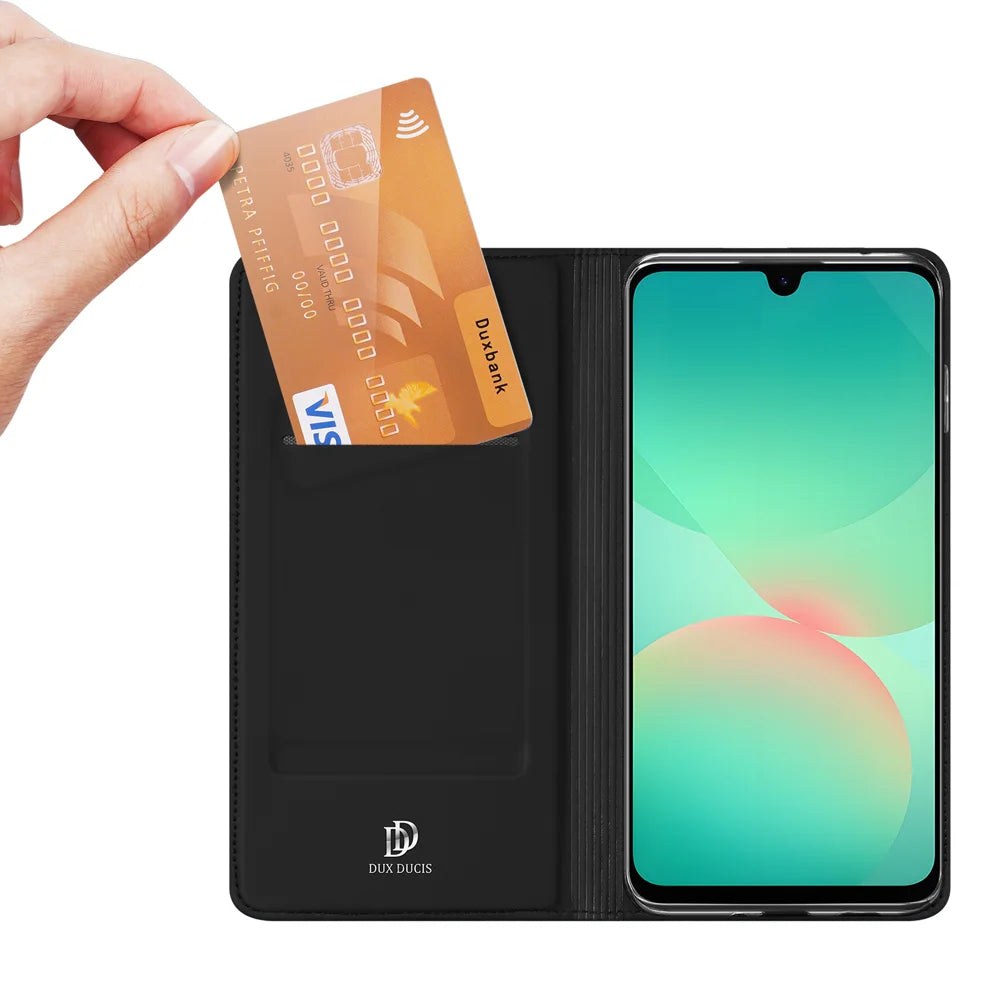 Dux Ducis For Samsung Galaxy A27 5G Case Skin Pro Series Leather Stand Cover Card Holder - Black - 2