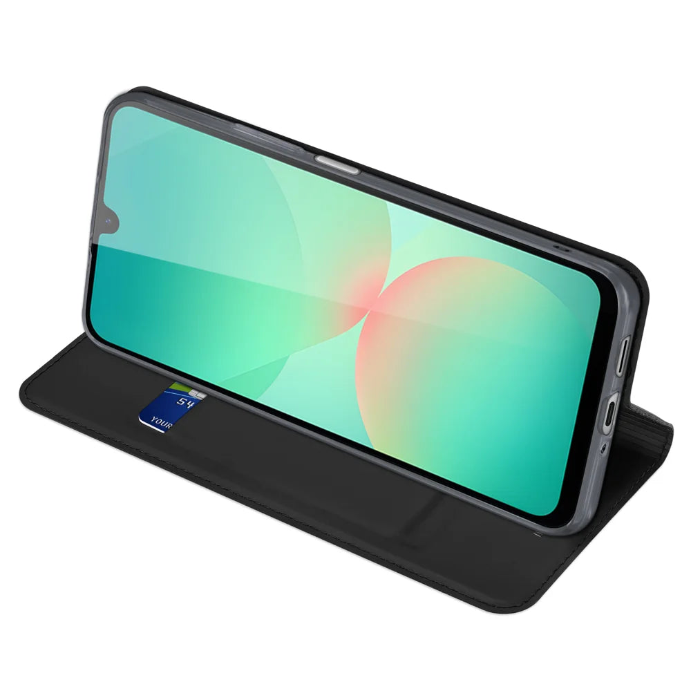 Dux Ducis For Samsung Galaxy A27 5G Case Skin Pro Series Leather Stand Cover Card Holder - Black - 5