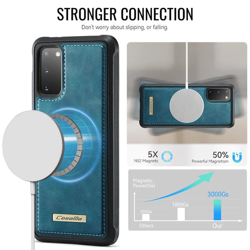 CaseMe For Samsung Galaxy S20 4G / Galaxy S20 5G C69 Series Magnetic Case Leather Coated TPU Phone Cover - Green - 2