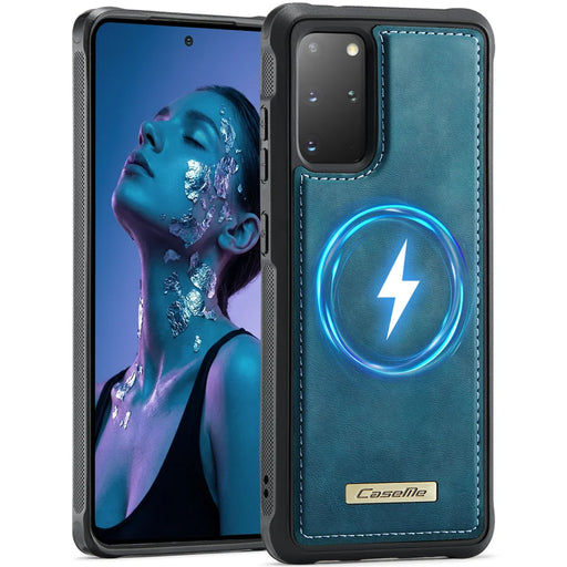 CaseMe For Samsung Galaxy S20 Plus 4G / Galaxy S20 Plus 5G C69 Series Magnetic Case Leather Coated TPU Phone Cover - Green - 1