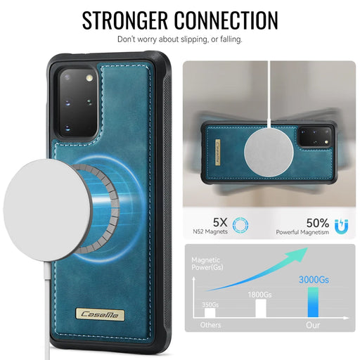 CaseMe For Samsung Galaxy S20 Plus 4G / Galaxy S20 Plus 5G C69 Series Magnetic Case Leather Coated TPU Phone Cover - Green - 2