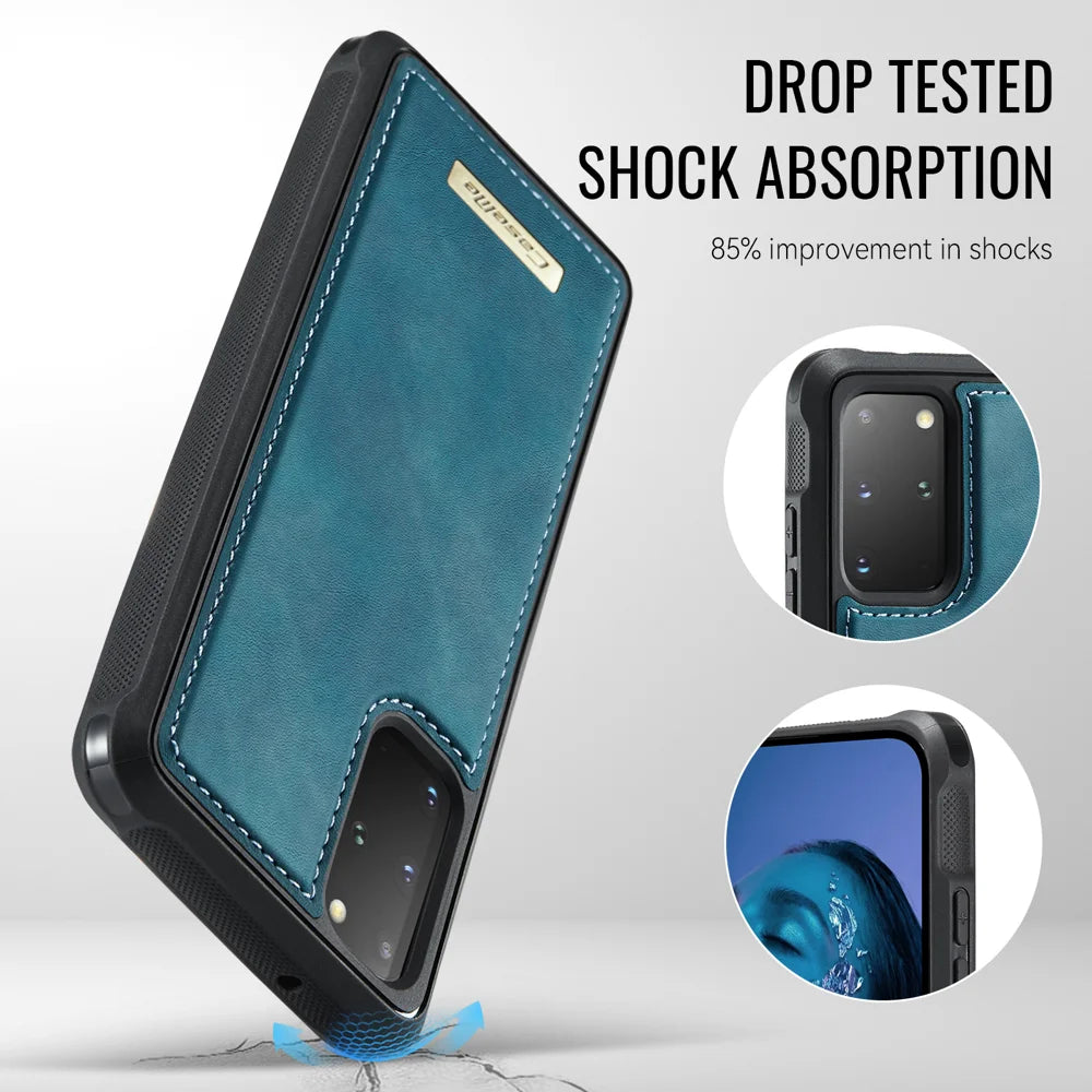 CaseMe For Samsung Galaxy S20 Plus 4G / Galaxy S20 Plus 5G C69 Series Magnetic Case Leather Coated TPU Phone Cover - Green - 6
