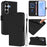For Samsung Galaxy A27 5G Case Solid Color Wallet Leather Phone Cover with Strap - Black - 3