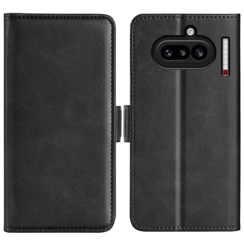 For Nothing Phone (4a) Case Calf Texture Leather Wallet Phone Cover -  Black - 1