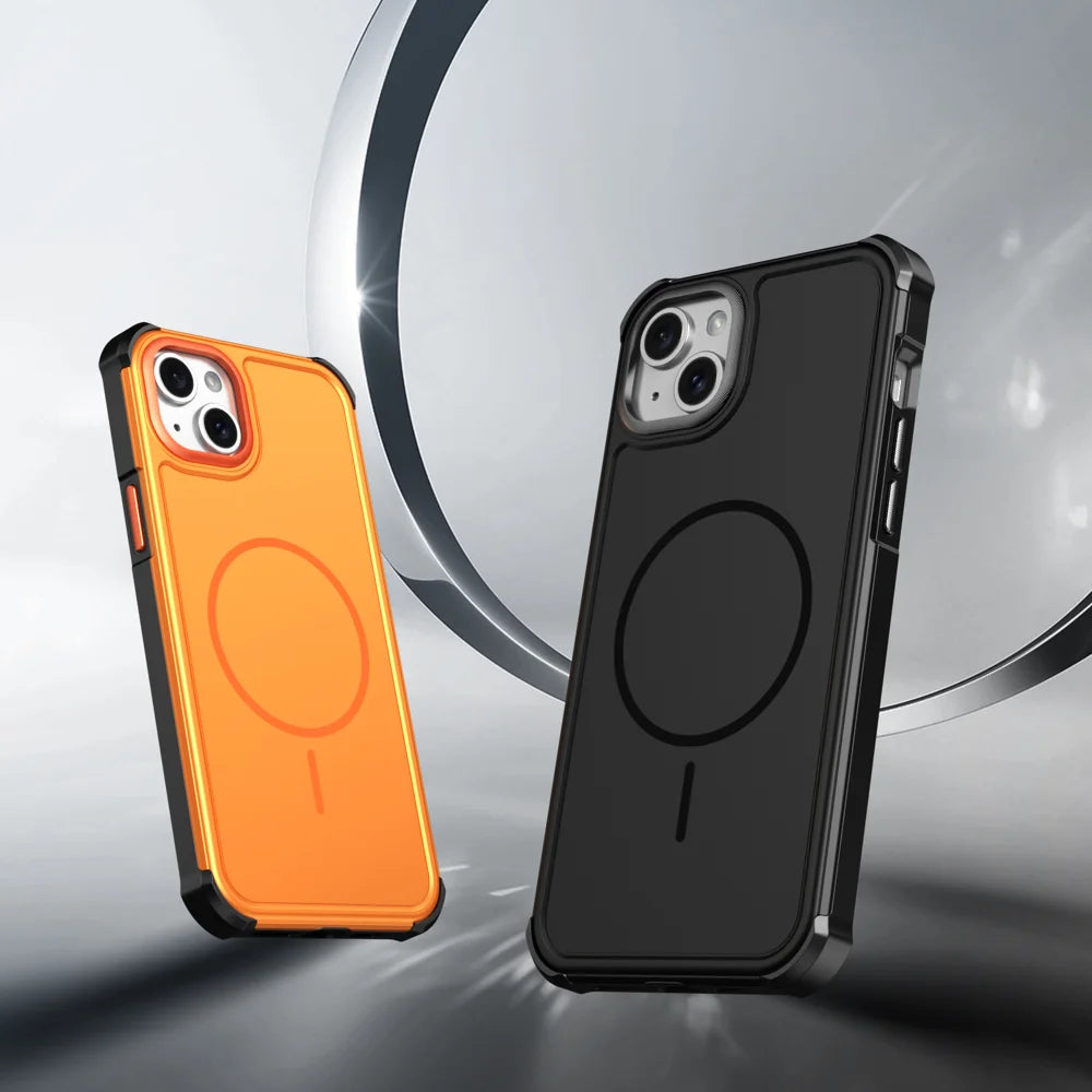 For iPhone 14 Plus / iPhone 15 Plus Magnetic Case Shockproof TPU PC Protective Cover - Black - 2