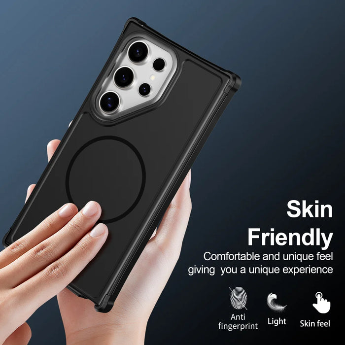 For Samsung Galaxy S24 Ultra Magnetic Case Shockproof TPU PC Protective Cover - Black - 6