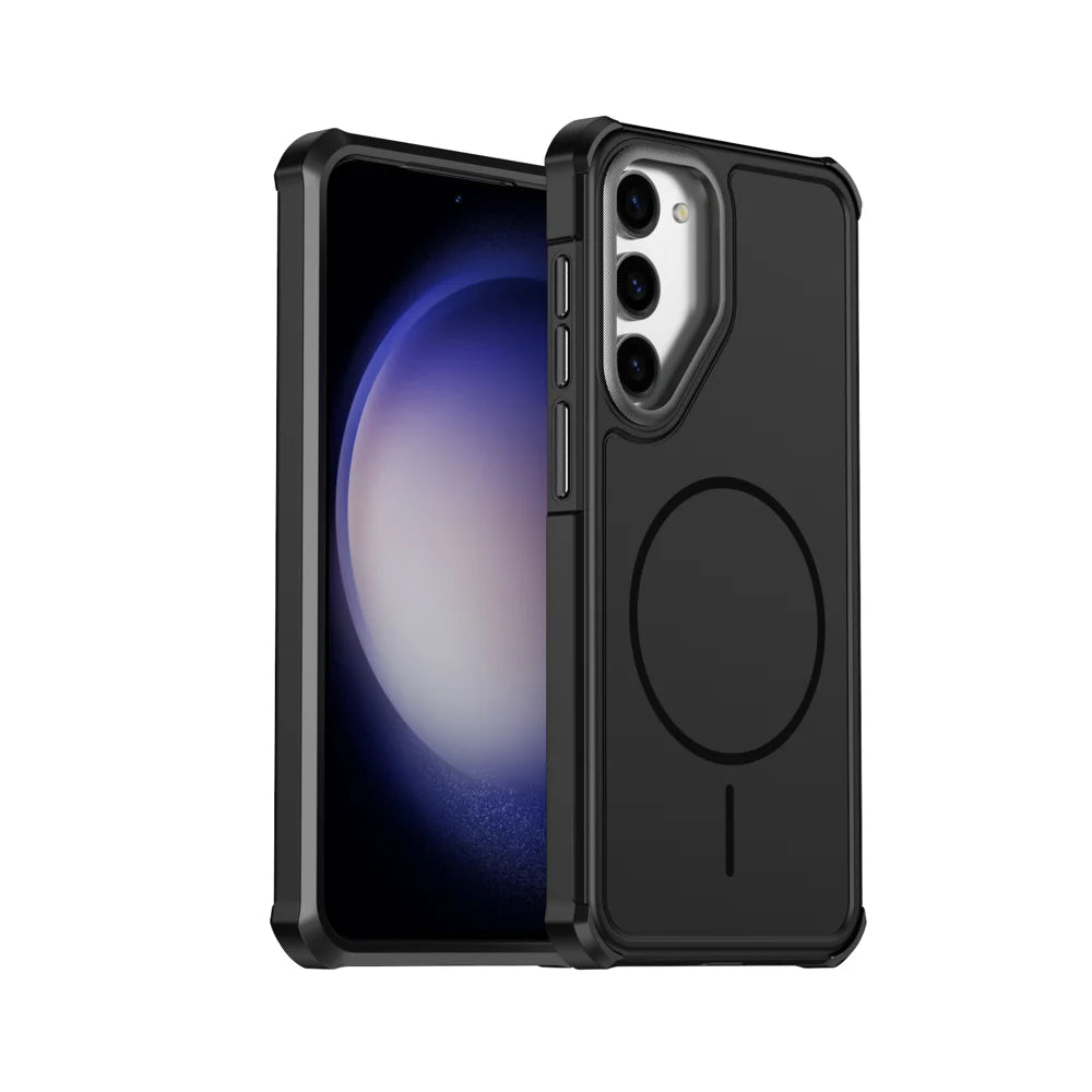 For Samsung Galaxy S23+ Magnetic Case Shockproof TPU PC Protective Cover - Black - 1