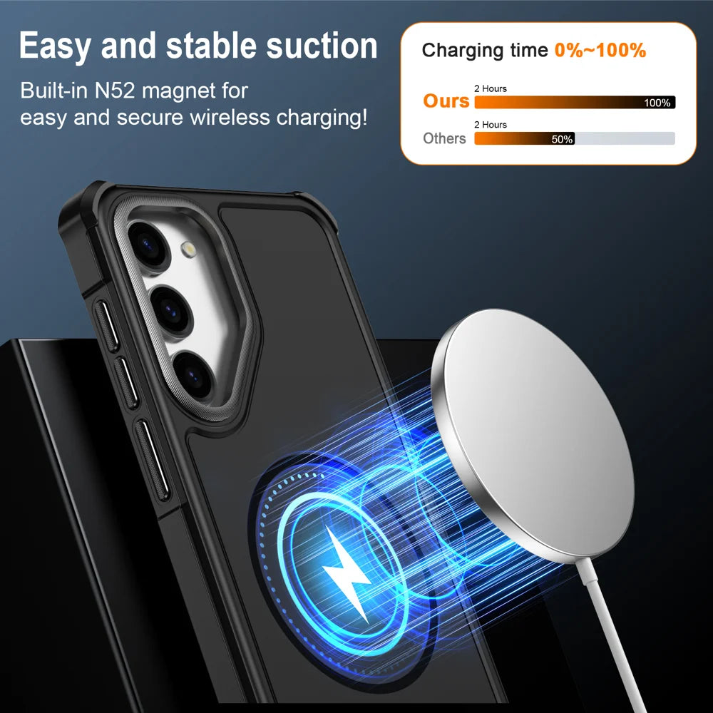 For Samsung Galaxy S23+ Magnetic Case Shockproof TPU PC Protective Cover - Black - 3