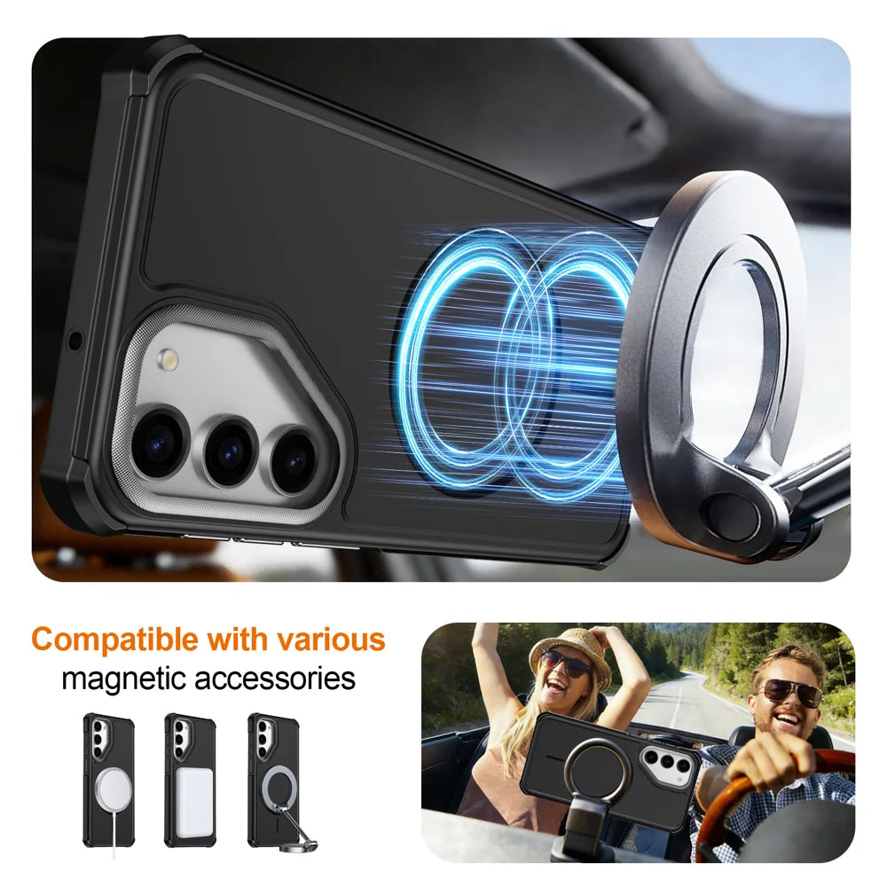 For Samsung Galaxy S23+ Magnetic Case Shockproof TPU PC Protective Cover - Black - 4