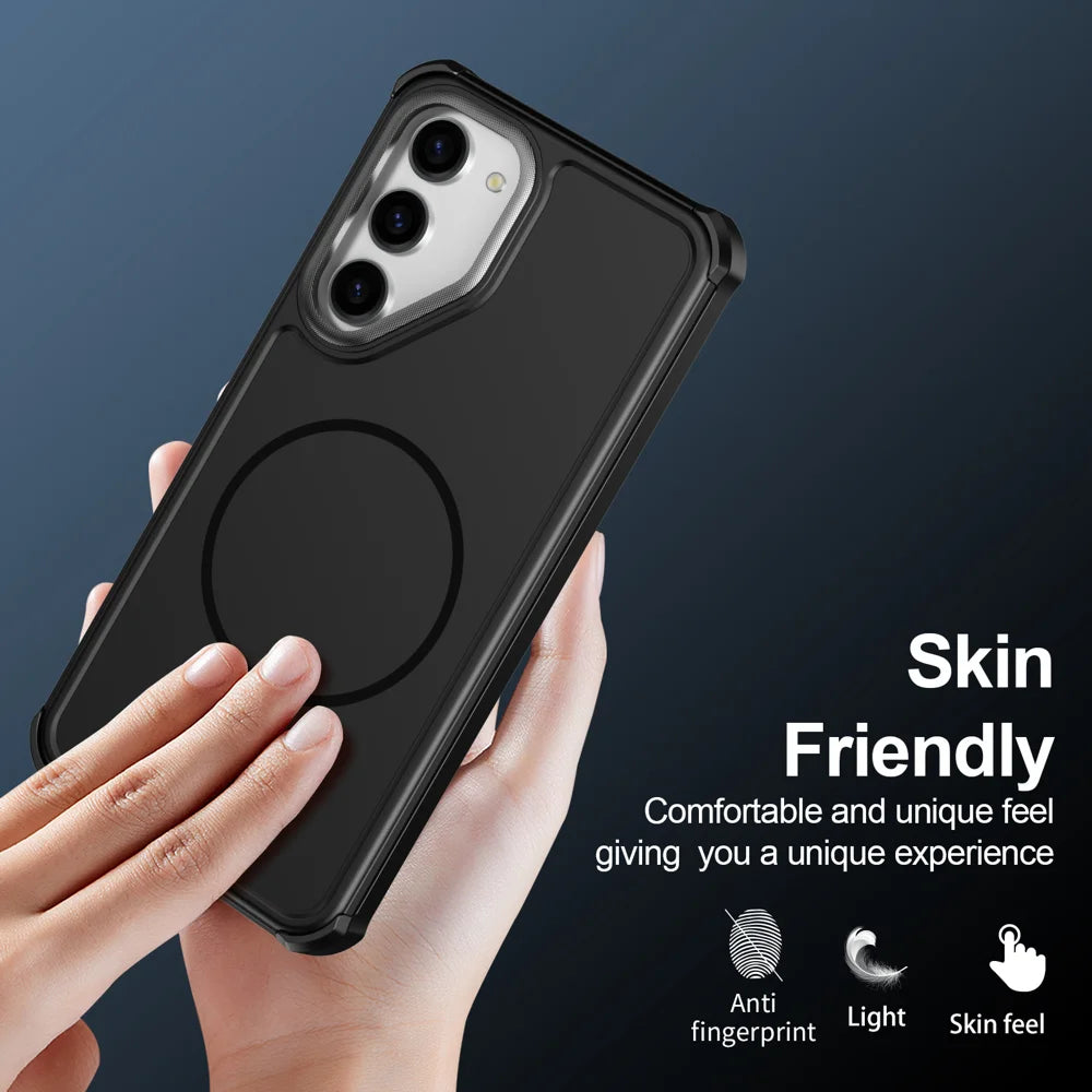 For Samsung Galaxy S23+ Magnetic Case Shockproof TPU PC Protective Cover - Black - 6
