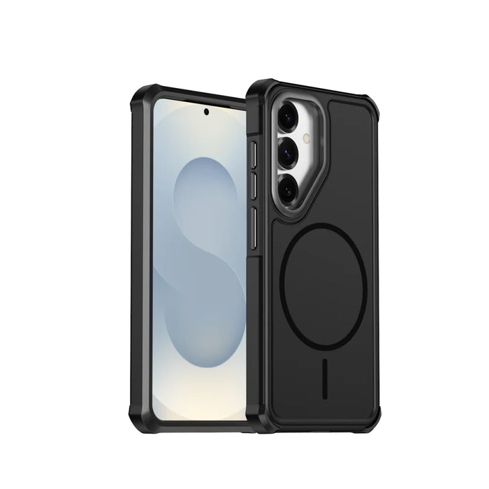 For Samsung Galaxy S24+ / Galaxy S25+ Magnetic Case Shockproof TPU PC Protective Cover - Black - 1