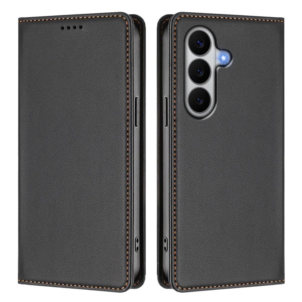 For Samsung Galaxy A27 5G Leather Wallet Case Magnetic Closure RFID Blocking Phone Cover - Black - 1