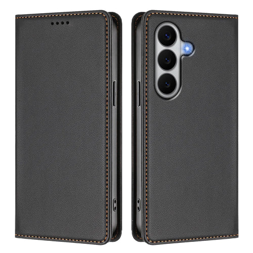 For Samsung Galaxy A27 5G Leather Wallet Case Magnetic Closure RFID Blocking Phone Cover - Black - 1