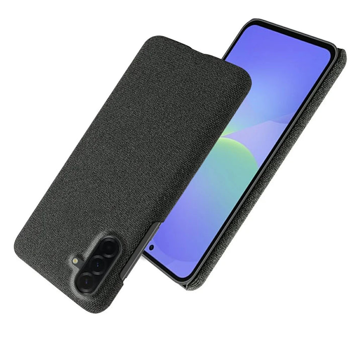 For Samsung Galaxy A37 5G Phone Case Cloth Texture Anti-Scratch Protective PC Back Cover - Black - 2