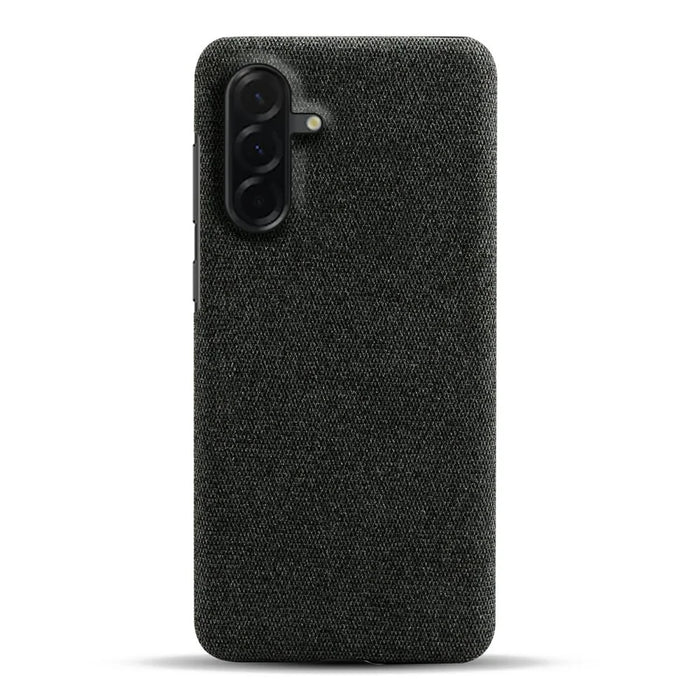 For Samsung Galaxy A37 5G Phone Case Cloth Texture Anti-Scratch Protective PC Back Cover - Black - 3