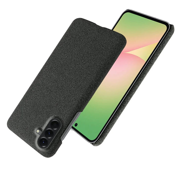 For Samsung Galaxy A57 5G Phone Case Cloth Texture Anti-Scratch Protective PC Back Cover - Black - 2