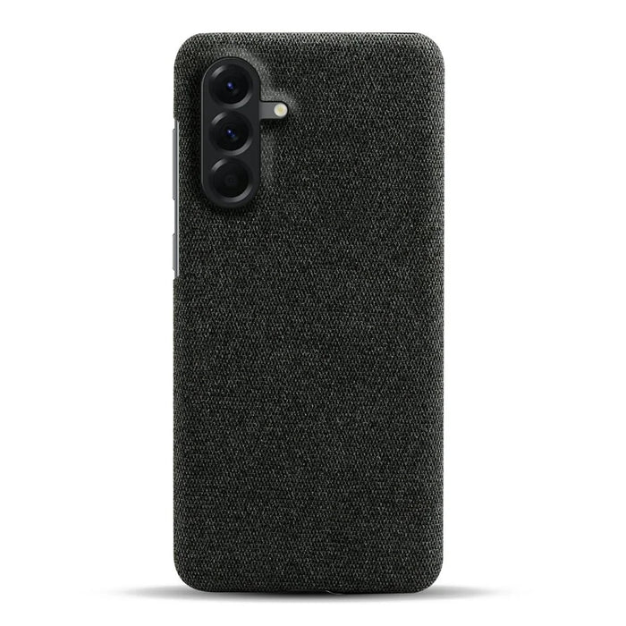 For Samsung Galaxy A57 5G Phone Case Cloth Texture Anti-Scratch Protective PC Back Cover - Black - 3