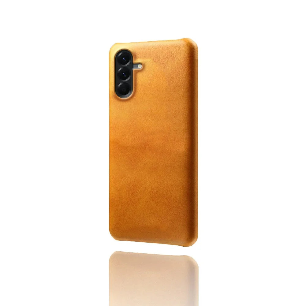 For Samsung Galaxy A57 5G Case Calf Texture PU Leather Hard PC Protective Phone Cover - Orange - 3