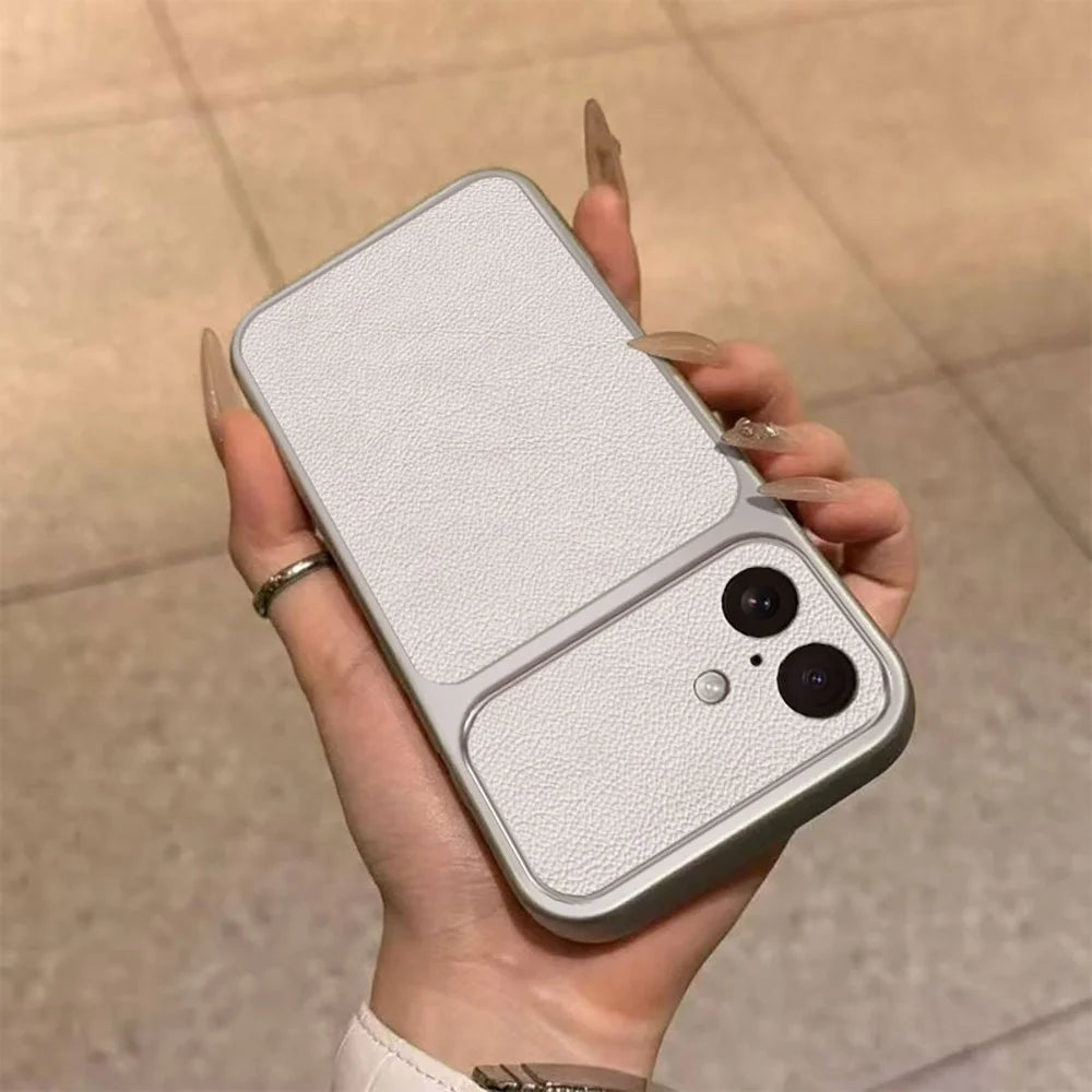 For iPhone 17 Case PU Leather Texture Shockproof TPU Protective Phone Cover - White - 2