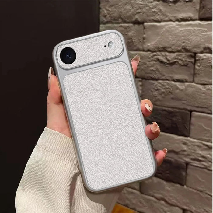 For iPhone Air Case PU Leather Texture Shockproof TPU Protective Phone Cover - White - 3