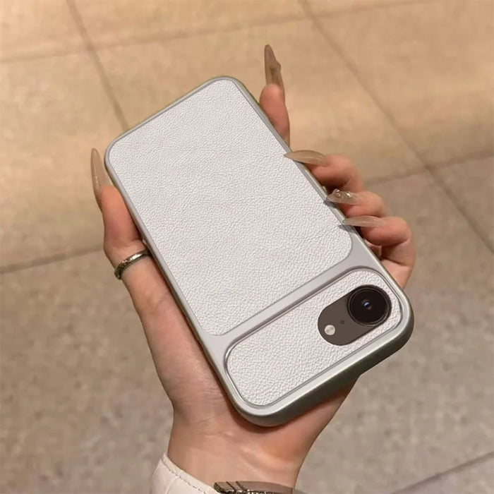For iPhone 17e / 16e Case PU Leather Texture Shockproof TPU Protective Phone Cover - White - 2