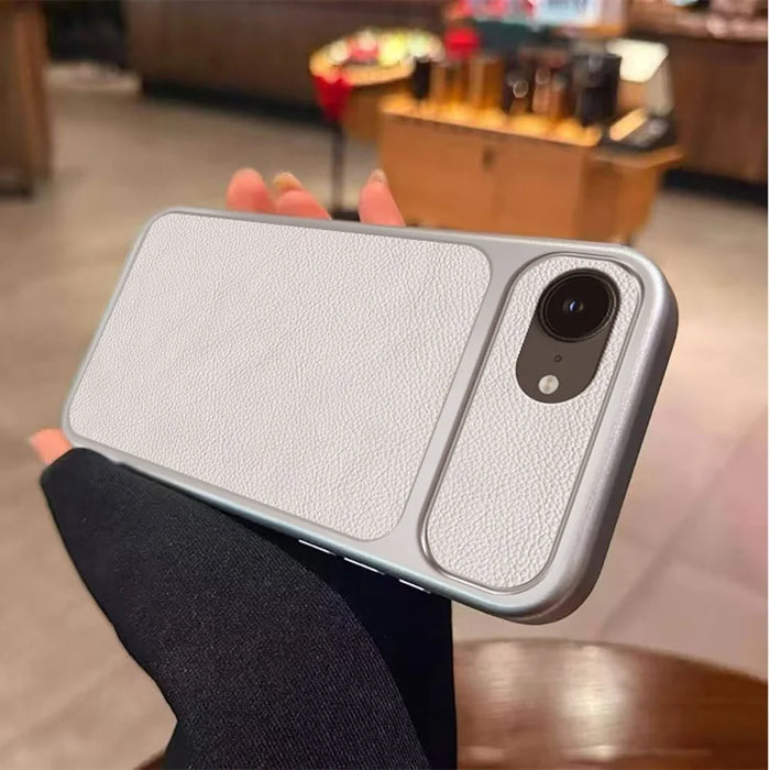 For iPhone 17e / 16e Case PU Leather Texture Shockproof TPU Protective Phone Cover - White - 4