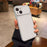 For iPhone 15 Case PU Leather Texture Shockproof TPU Protective Phone Cover - White - 1