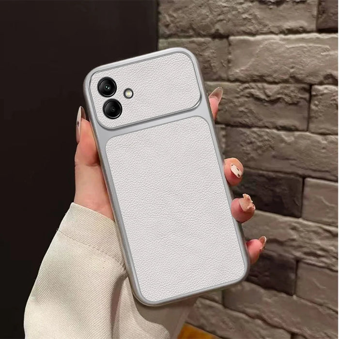 For Samsung Galaxy A06 4G Case PU Leather Texture Shockproof TPU Protective Phone Cover - White - 3