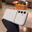 For Samsung Galaxy S24 FE Case PU Leather Texture Shockproof TPU Protective Phone Cover - White - 4