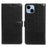 For iPhone 14 Wallet Case Crazy Horse Texture Leather Flip Phone Cover with Magnetic Closure - Black - 5