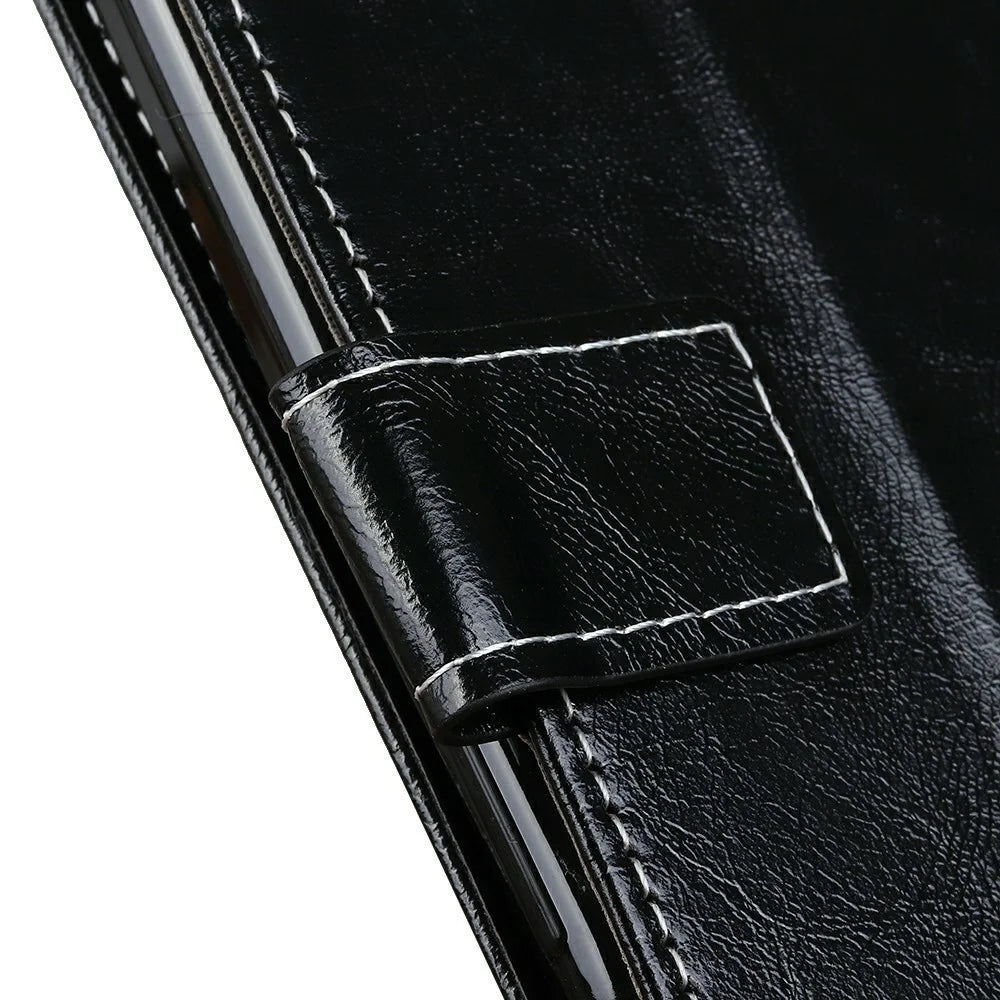 For OnePlus 15T 5G Case Wallet Leather Phone Cover Crazy Horse Texture - Black - 4