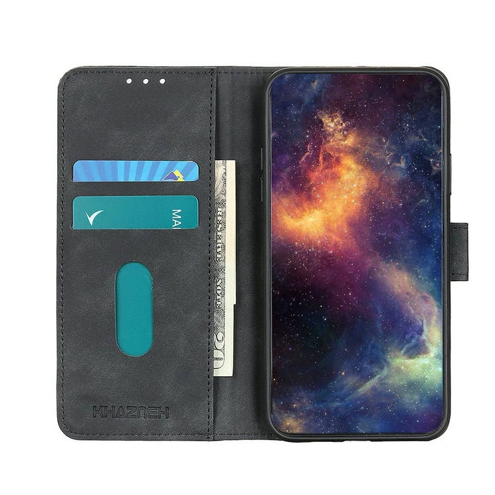 KHAZNEH For Sony Xperia 1 VIII Case PU Leather Retro Texture Phone Cover - Black - 3
