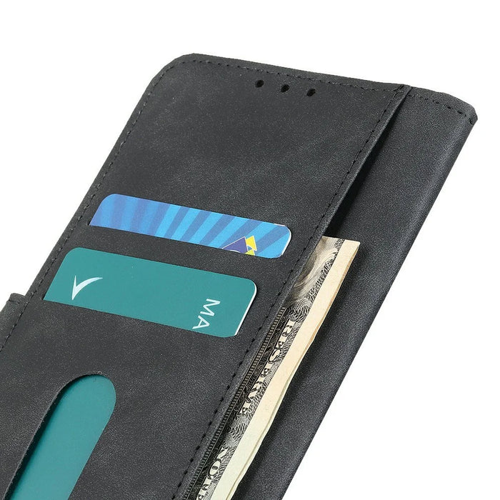 KHAZNEH For Sony Xperia 1 VIII Case PU Leather Retro Texture Phone Cover - Black - 6