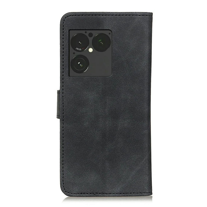 KHAZNEH For Sony Xperia 1 VIII Case PU Leather Retro Texture Phone Cover - Black - 7