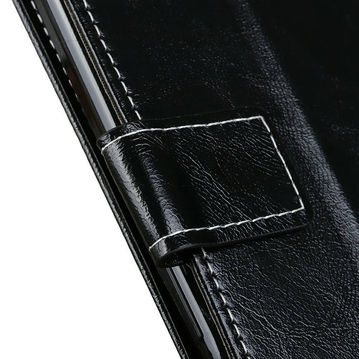 For Google Pixel 11 Pro XL Case Wallet Leather Phone Cover Crazy Horse Texture - Black - 4