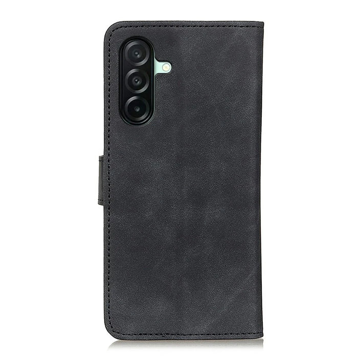 KHAZNEH For Samsung Galaxy A27 5G Case PU Leather Retro Texture Phone Cover - Black - 7