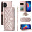 For TCL K70 SE 4G Leather Case Stand Wallet Phone Cover with Shoulder  /  Wrist Strap - Pink - 1