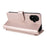 For TCL K70 SE 4G Leather Case Stand Wallet Phone Cover with Shoulder  /  Wrist Strap - Pink - 6