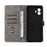 For TCL K70 SE 4G Case Wallet RFID Blocking PU Leather Phone Cover Stand with Strap - Black - 3
