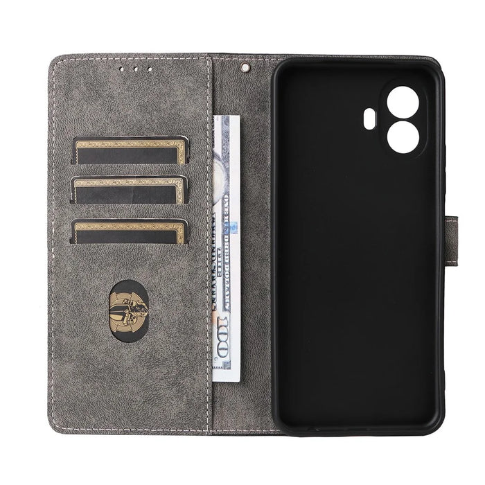 For TCL K70 SE 4G Case Wallet RFID Blocking PU Leather Phone Cover Stand with Strap - Black - 3