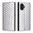 For TCL K70 SE 4G Case Wallet Rhombus Imprinted PU Leather Phone Cover - Silver - 1